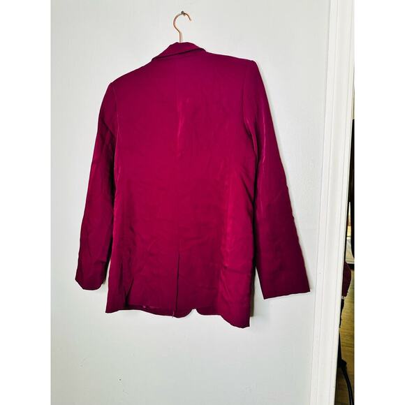 ENDLESS ROSE Purple Crepe Front Button Closure Jacket Blazer Size Medium - Picture 5 of 15